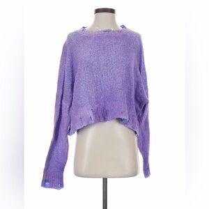 AVANT TOI Distressed Purple Pullover Sweater Size Small VGUC